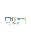 Ray-ban Jr Child Eyeglasses, Rb1628 In Light Blue On Yellow