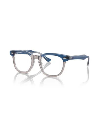 Ray-ban Jr Child Eyeglasses, Rb9098v In Top Dark Blue Brown Light Grey
