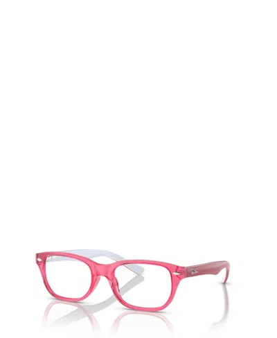 Ray-ban Jr Kids' Child Square Eyeglasses, Rb1555 In Pink