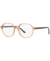 Ray-ban Jr Rb9095v Thalia Optics Unisex Square Eyeglasses In Transparent Brown