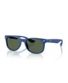 Ray-ban Jr Sunglasses, Junior New Wayfarer Kids Rb9052sf In Rubber Blue