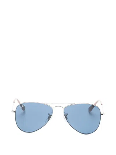 Ray-ban Junior Kids' Aviator Sunglasses In Silver