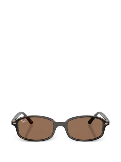 Ray-ban Junior Kids' Havana Rectangular-frame Sunglasses In Brown