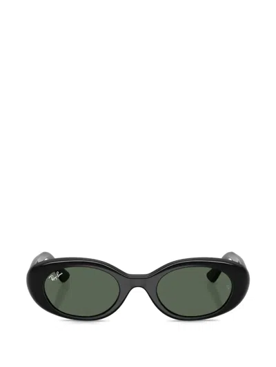 Ray-ban Junior Kids' Oval-frame Sunglasses In Black