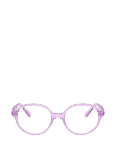Ray-ban Junior Round-frame Glasses In Purple