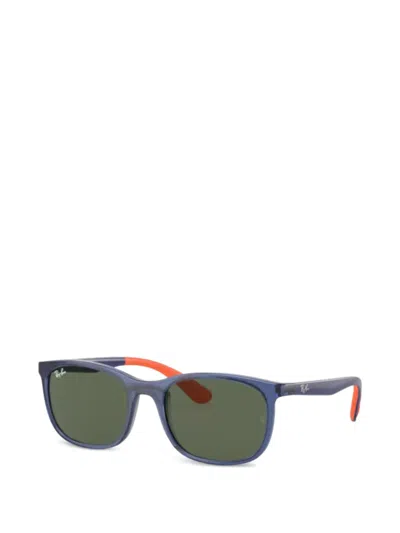 Ray-ban Junior 方框太阳眼镜 In Blue