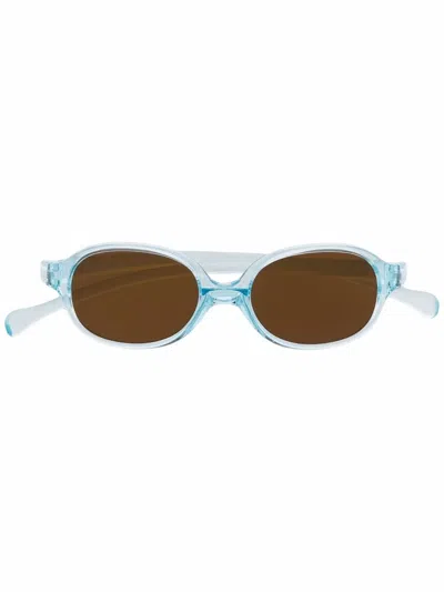 Ray-ban Junior Kids' Transparent Round-frame Sunglasses In Blue