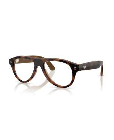Ray-ban Meta Ai Photochromic Aviator Sunglasses Rw4016 In Havana