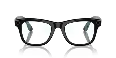 Ray-ban Meta Rw4008 Wayfarer With Blue-light Block Men's Glasses, Black, Size 53
