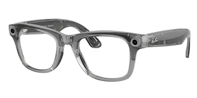 Ray-ban Meta Rw4012 Wayfarer 6840mf Men's Glasses Clear Size 50 - Blue Light Block Available In Gray