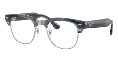 Ray-ban Meta Rw7004 Clubmaster Audio Men's Glasses, , Size 51 In Transparent Sky Blue,silver
