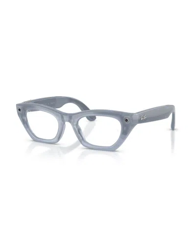 Ray-ban Meta Unisex Photochromic Ai Cat-eye Sunglasses Zena Rw4015 In Blue