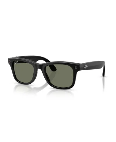 Ray-ban Meta Unisex Polarized Ai Wayfarer Sunglasses Rw4011 In Black