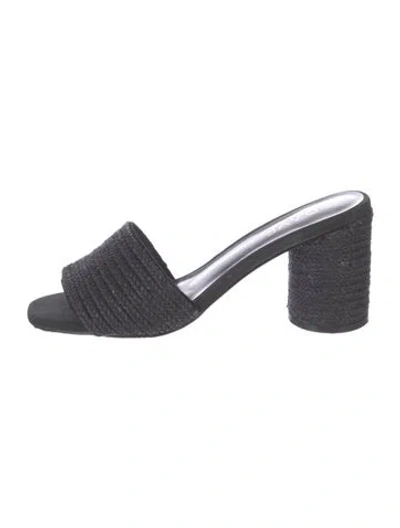 Pre-owned Raye Canvas Slides In Black