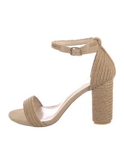 Pre-owned Raye Jute Sandals In Neutral