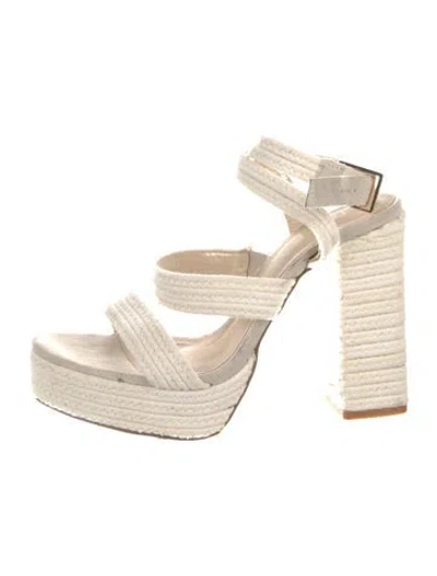 Pre-owned Raye Jute Sandals In Neutrals