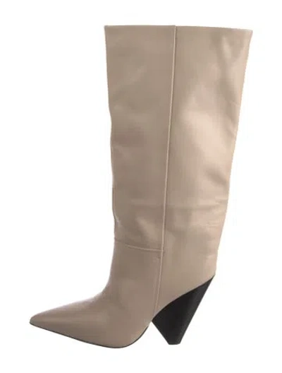 Pre-owned Raye Leather Boots In Neutral