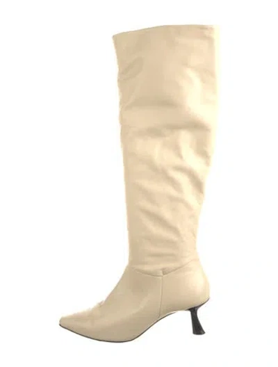 Pre-owned Raye Leather Boots In Neutral