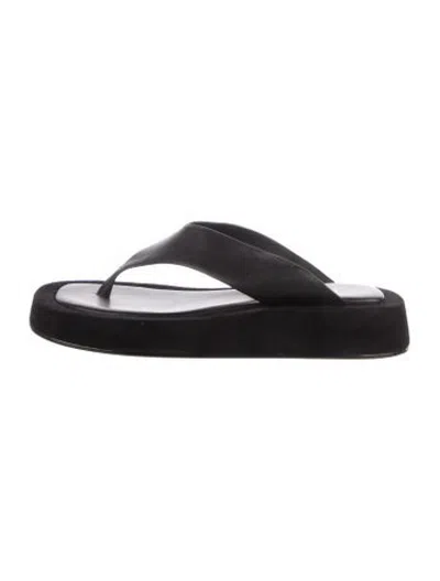 Pre-owned Raye Leather Flip Flops In Black