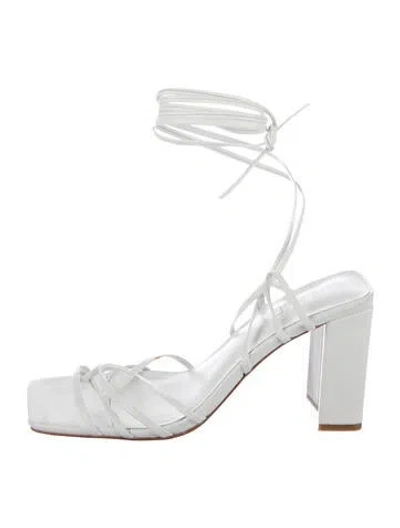 Pre-owned Raye Leather Gladiator Sandals In White