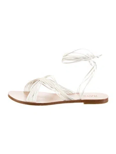 Pre-owned Raye Leather Gladiator Sandals In White