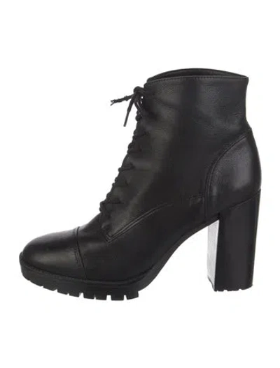 Pre-owned Raye Leather Lace-up Boots In Black