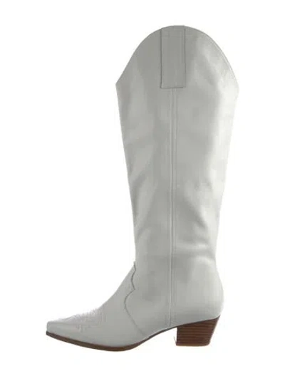 Pre-owned Raye Leather Riding Boots In White