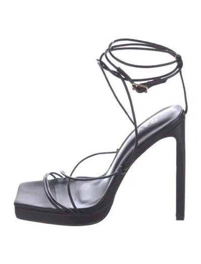 Pre-owned Raye Leather Sandals In Black