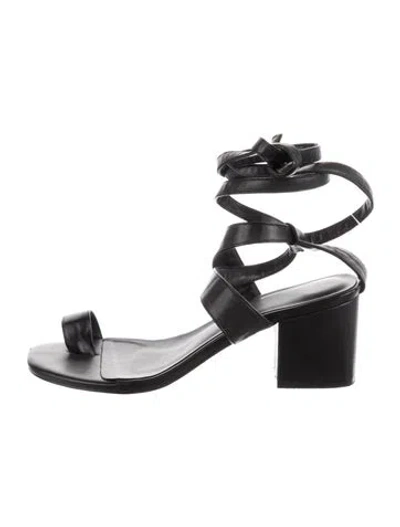 Pre-owned Raye Leather Sandals In Black