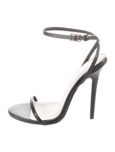 Pre-owned Raye Leather Sandals In Black