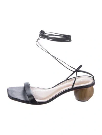 Pre-owned Raye Leather Sandals In Blue
