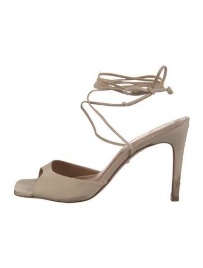 Pre-owned Raye Leather Sandals In Brown