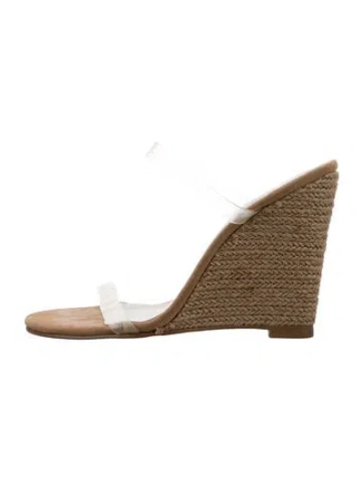 Pre-owned Raye Leather Sandals In Brown/clear/neutrals