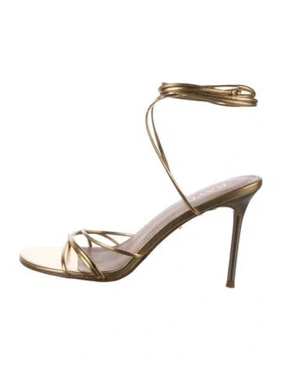 Pre-owned Raye Leather Sandals In Gold