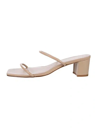 Pre-owned Raye Leather Sandals In Neutrals
