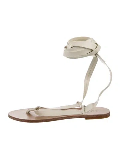 Pre-owned Raye Leather Sandals In Neutrals