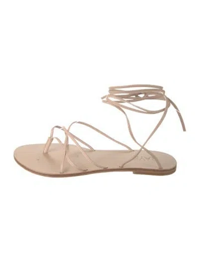 Pre-owned Raye Leather Sandals In Neutrals