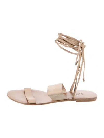 Pre-owned Raye Leather Sandals In Neutrals