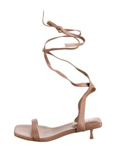 Pre-owned Raye Leather Sandals In Neutrals