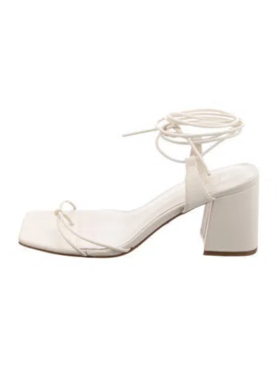 Pre-owned Raye Leather Sandals In Neutrals