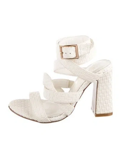 Pre-owned Raye Leather Sandals In White