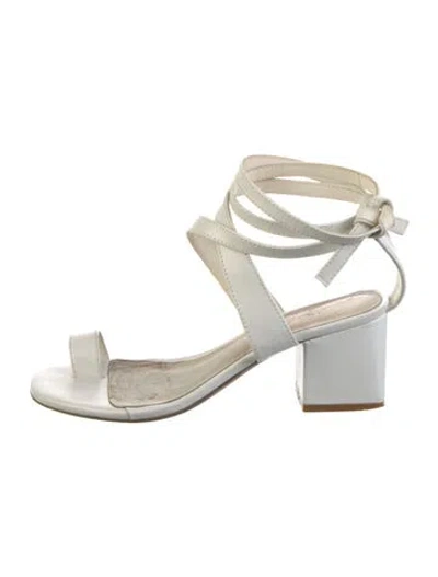 Pre-owned Raye Leather Sandals In White