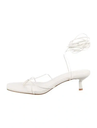 Pre-owned Raye Leather Sandals In White