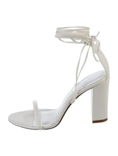 Pre-owned Raye Leather Sandals In White