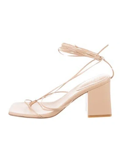 Pre-owned Raye Leather Sandals In White