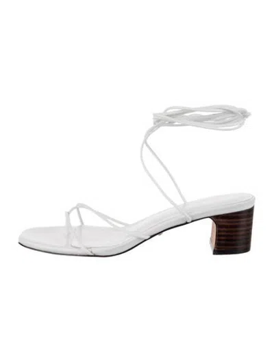 Pre-owned Raye Leather Sandals In White