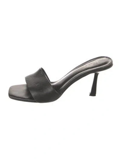 Pre-owned Raye Leather Slides In Black