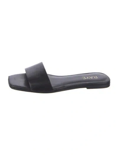 Pre-owned Raye Leather Slides In Black