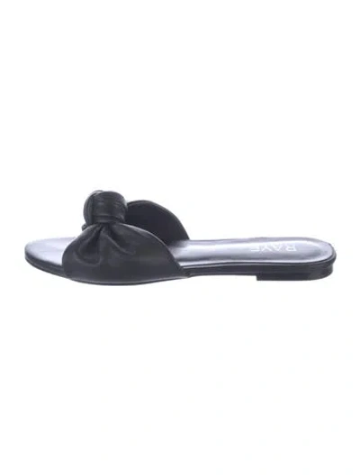 Pre-owned Raye Leather Slides In Black