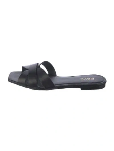 Pre-owned Raye Leather Slides In Black